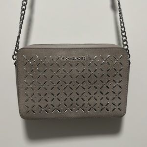 Michael Kors Silver and Gray Crossbody Purse